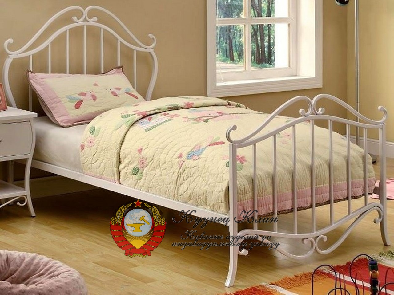 Кованая кровать с матрасом детская