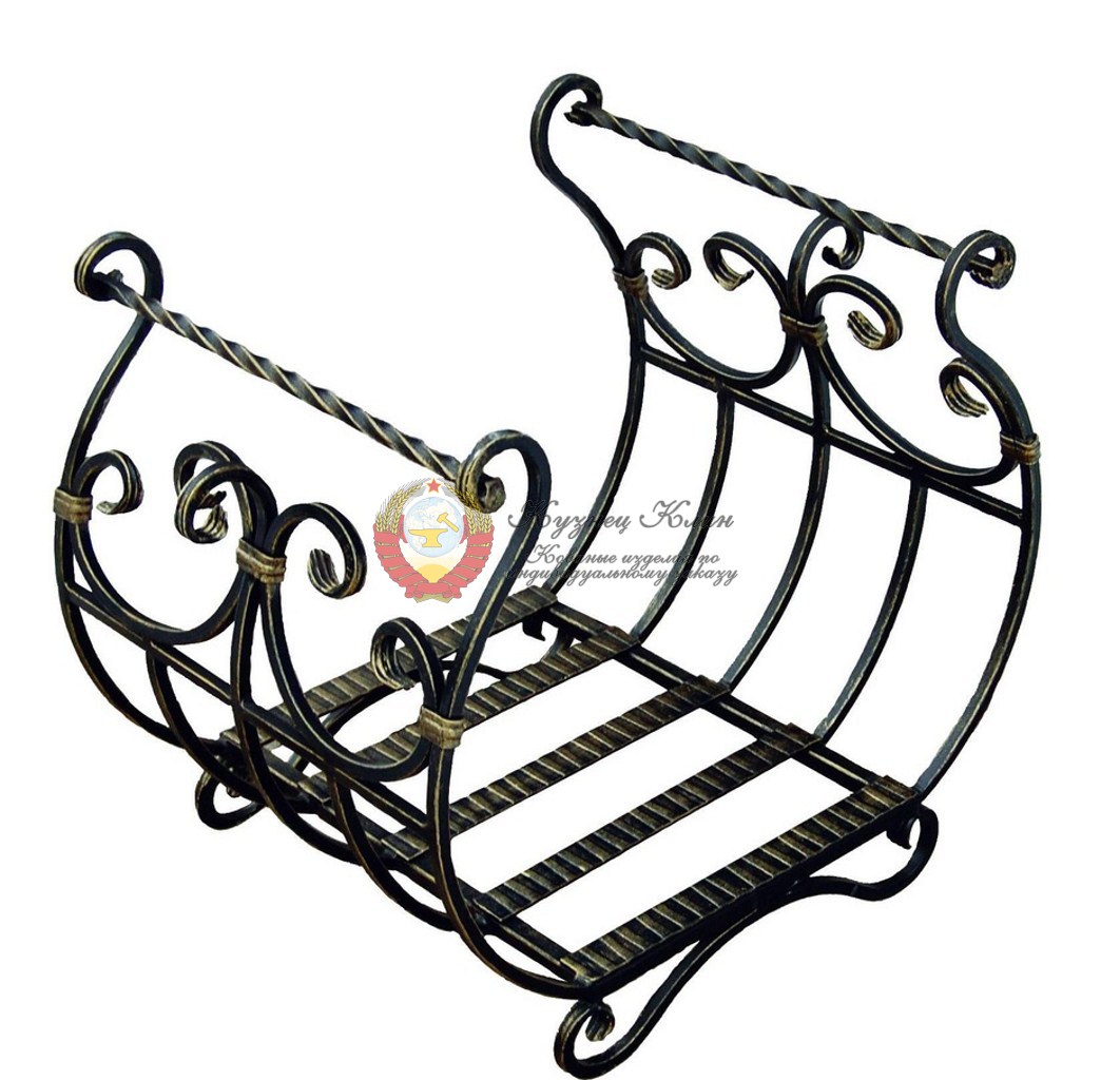 Кованая дровница открытая простая