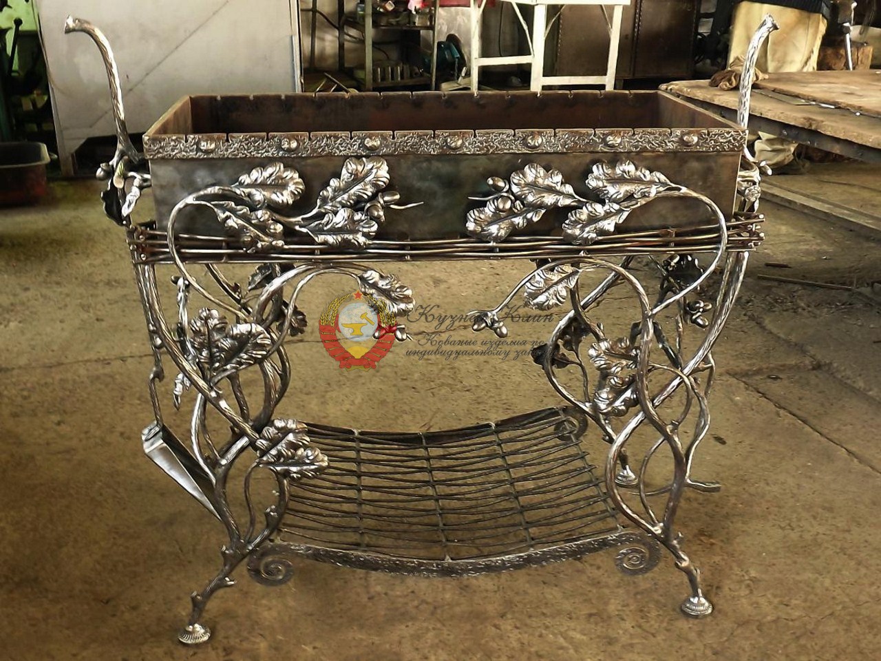 Мангал кованый дубовый листок