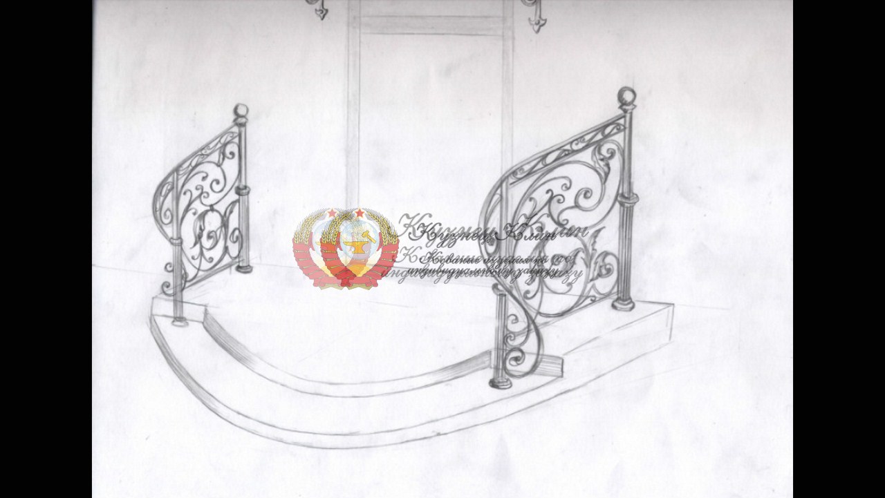 Эскиз перил на вход