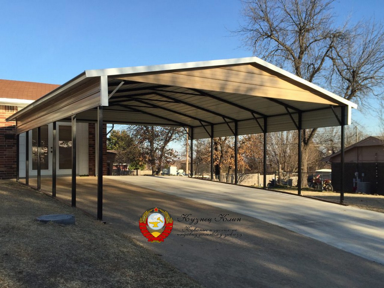 007 Автонавес двухскатный с заделкой ветровыми планками